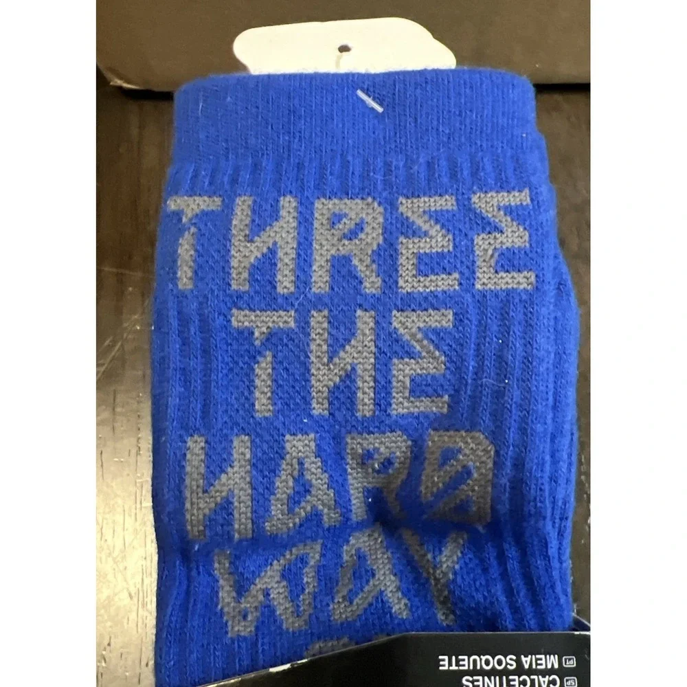 UNDER ARMOUR UA PHENOM Training Crew Socks 3 Pair Youth SZ 13.5K-4Y Royal Blue